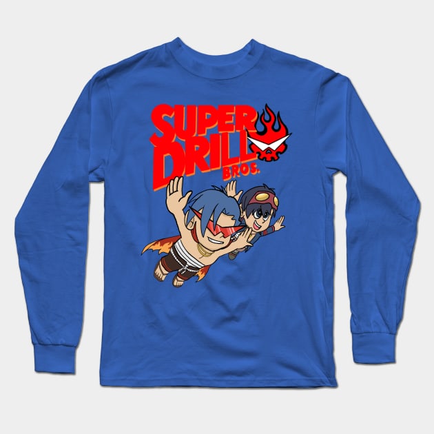 Super Drill Bros. Long Sleeve T-Shirt by PsychtronArtworx